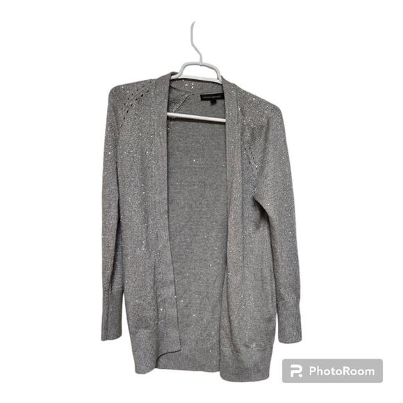 Banana Republic Sequin Cardigan Light Gray Sweater XS - Picture 1 of 6